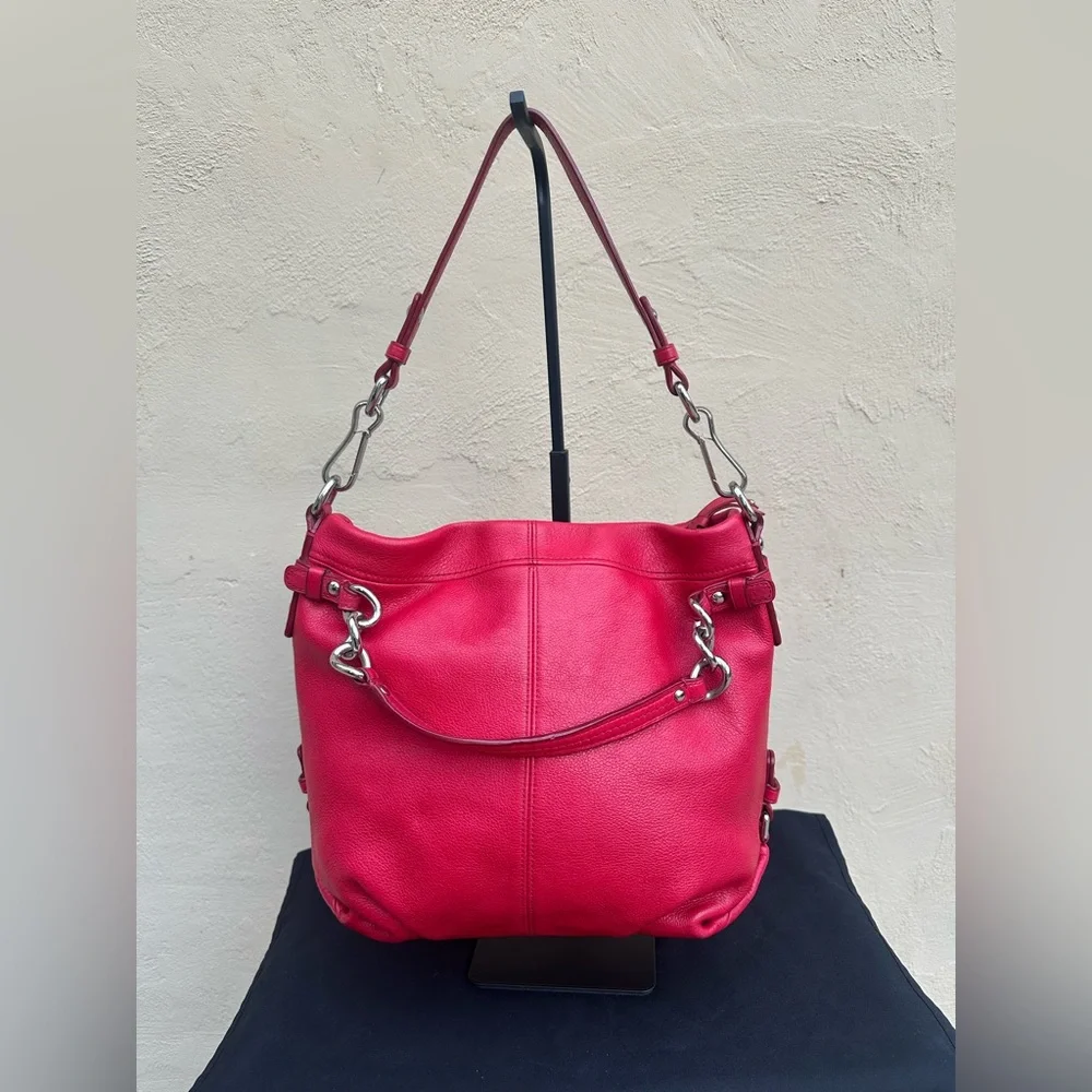 🌹Y2K Red Coach Brooke Leather Shoulder Bag 14142 🌹 - Picture 2 of 9